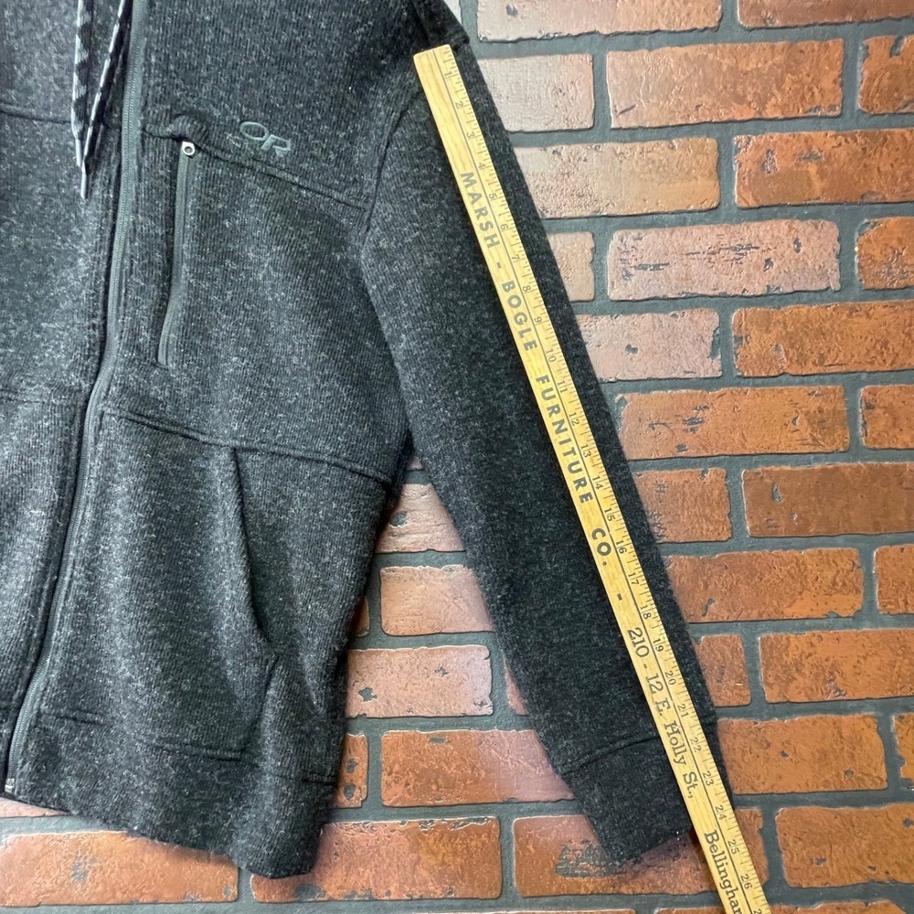 Outdoor Research Flurry Jacket Wool Blend Men's M Charcoal Full Zip Hoodie - Picture 10 of 12